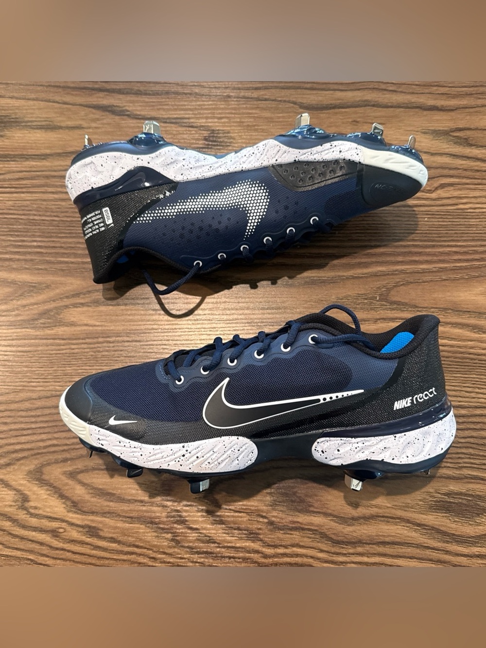 Size 10 Nike Alpha Huarache Elite 3 Low Baseball Cleats CK0746-403 Navy Black
